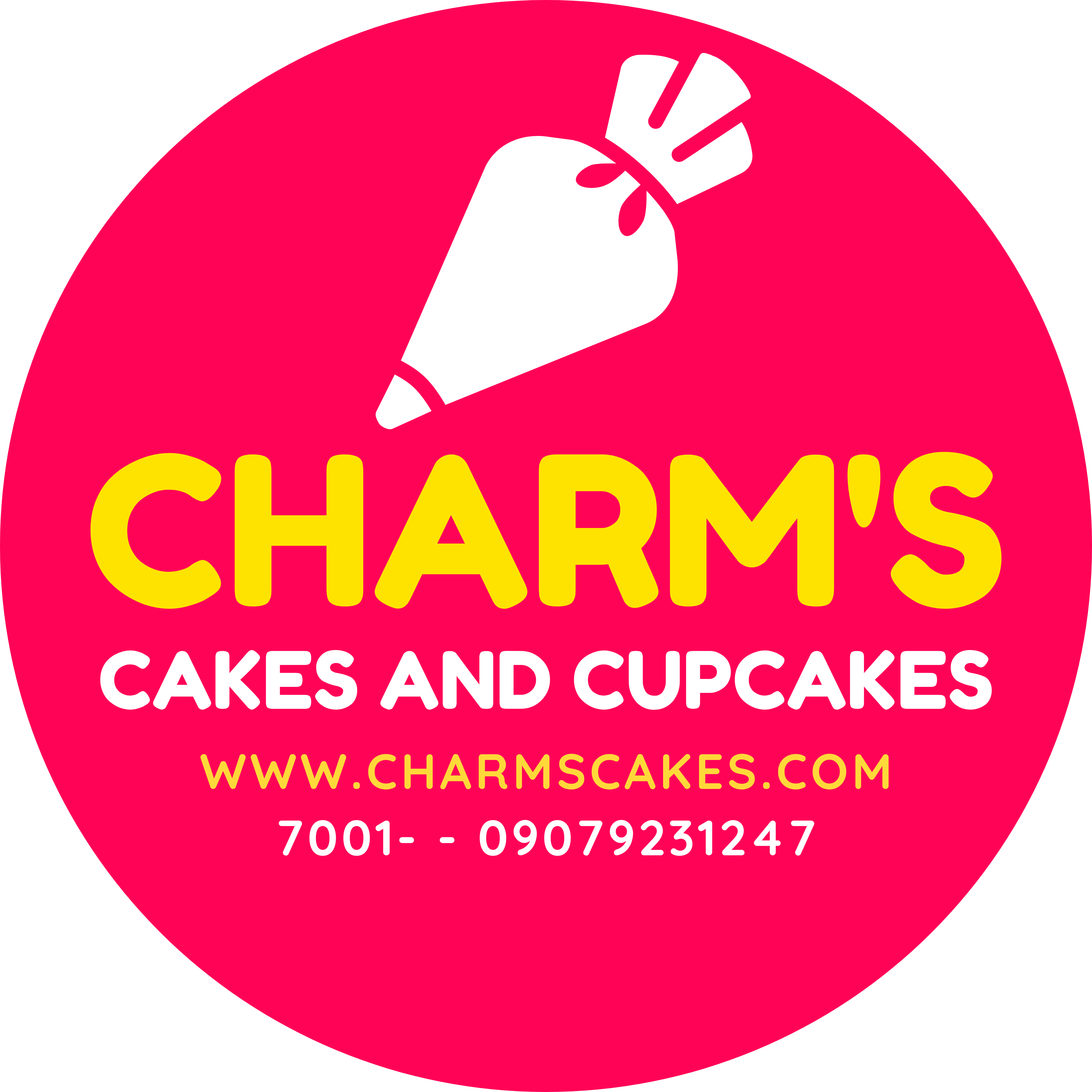 Charm's Cakes and Cupcakes logo